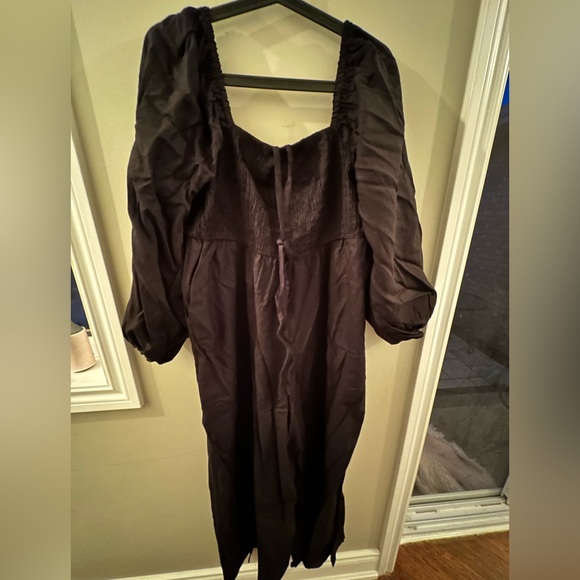 Eloquii black smocked bodice jumpsuit - Picture 2 of 3